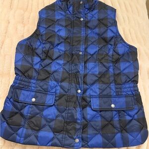 Talbots Blue and Black Quilted Vest